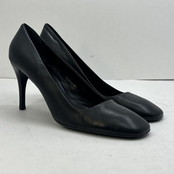 Vintage Prada Leather Pumps Made In Italy Black Women's High Heels Sz (41EUR) - Picture 2 of 9
